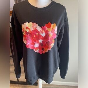 New With Tags…Boutique Heart Faux Paint Sweatshirt…Size Large